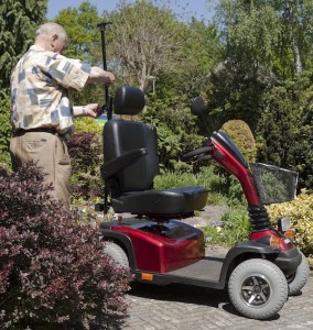 man with scooter