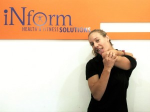 Karla licking elbow