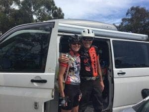 Travelling older active couple